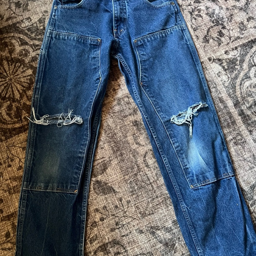 Vintage Early 90’s Prsn Blu double knee distressed denim